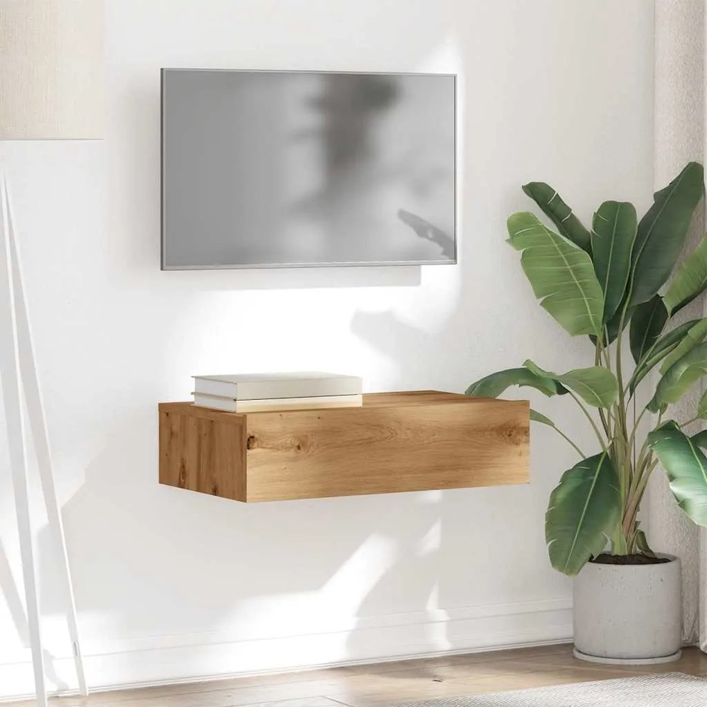 ντουλάπι τηλεόρασης με φώτα LED Artisan Oak 60x35x15,5 cm - Καφέ