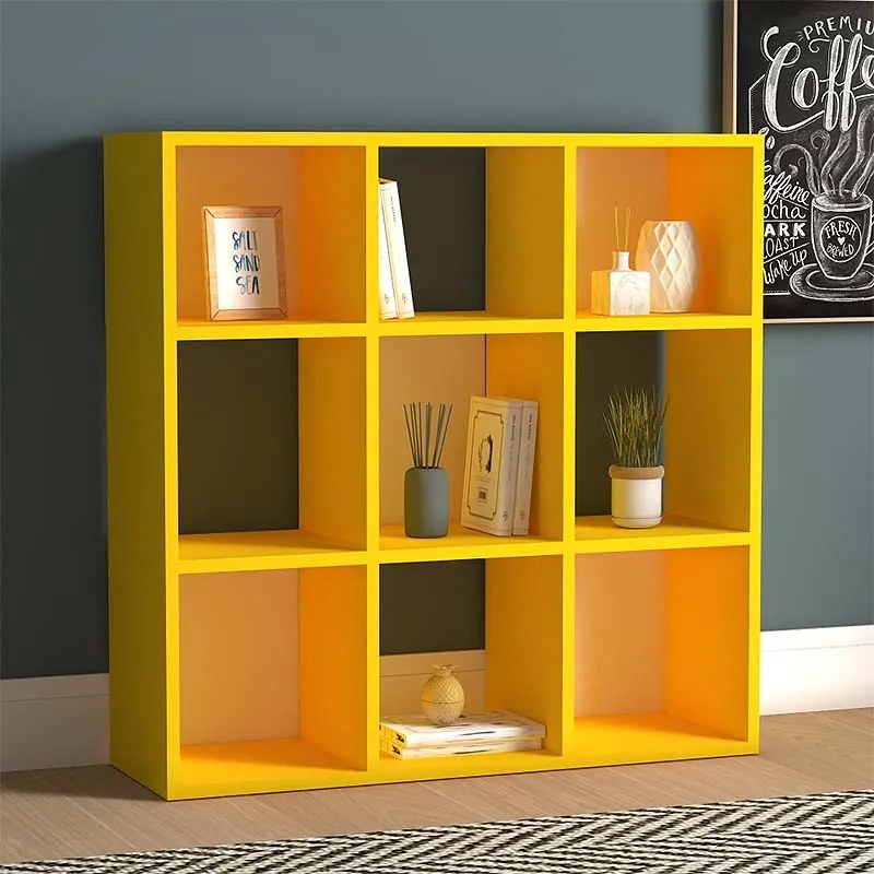 Βιβλιοθήκη Cube Megapap από μελαμίνη χρώμα κίτρινο 90x30x90εκ. - Μελαμίνη - GP022-0035,2