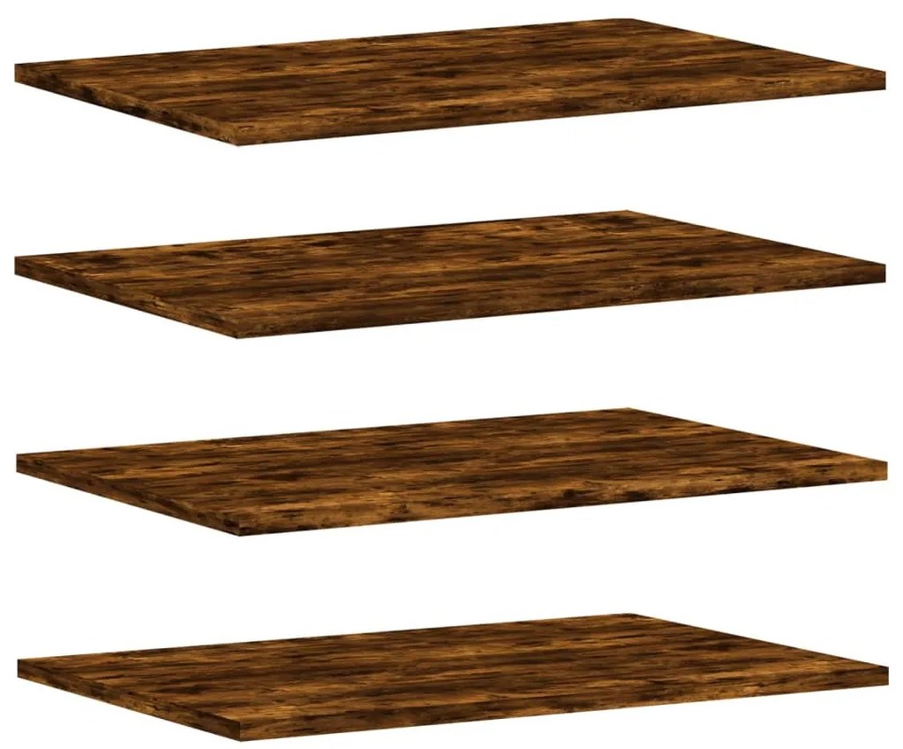 vidaXL Ράφια Τοίχου 4 τεμ. Καπνιστή Δρυς 60x40x1,5 εκ. Επεξεργ. Ξύλο