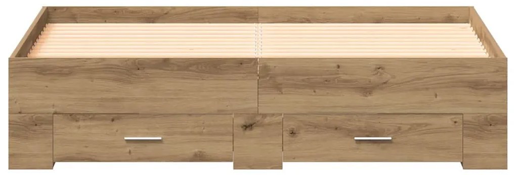 vidaXL Κρεβάτι με Συρτάρια με συρτάρι artisan δρυς 135 x 190 cm