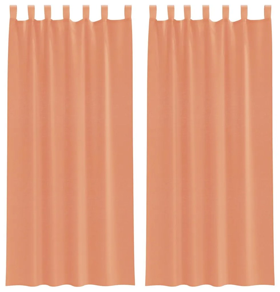 vidaXL Κουρτίνες Voile με βρόχους 2 τεμάχια Τερακότα 140x225 cm