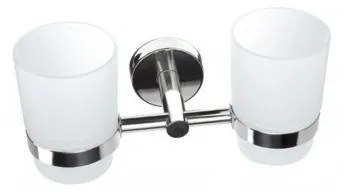 KARAG Uno 1855 Ποτηροθήκη Διπλή Chrome Ανοξείδωτο Ατσάλι, Γυαλί