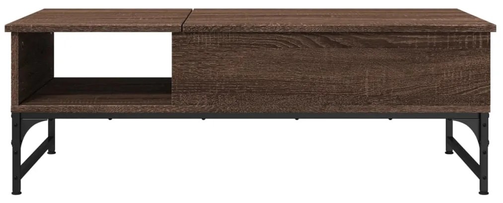 vidaXL Τραπεζάκι Σαλονιού Καφέ Δρυς 100x50x35 εκ. Επεξ. Ξύλο/Μέταλλο
