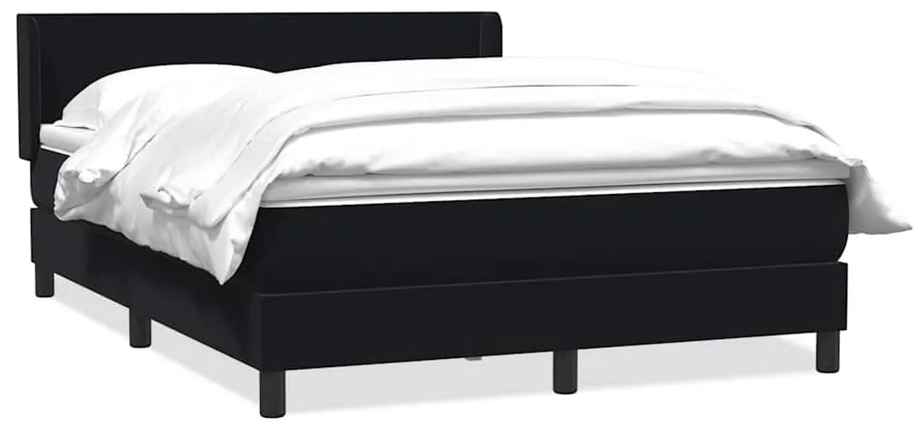 vidaXL Κρεβάτι Boxspring με Στρώμα Μαύρο 160x210 εκ. Βελούδινο