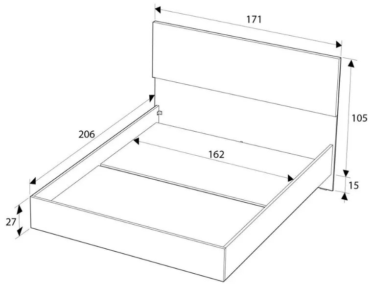 Κρεβάτι Oryana Megapap χρώμα καρυδί 160x200εκ.