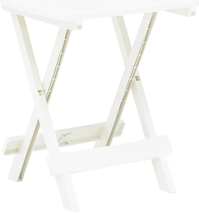 vidaXL Τραπέζι Κήπου Πτυσσόμενο Λευκό 45 x 43 x 50 εκ. Πλαστικό