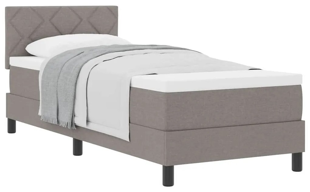 vidaXL Κρεβάτι box spring με στρώμα με στρώμα Taupe 80 x 200 cm ύφασμα
