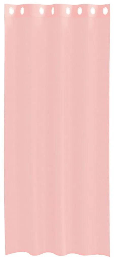 vidaXL Κουρτίνες Voile με ροδέλες 2 τεμάχια Ροζ 140x225 εκ.