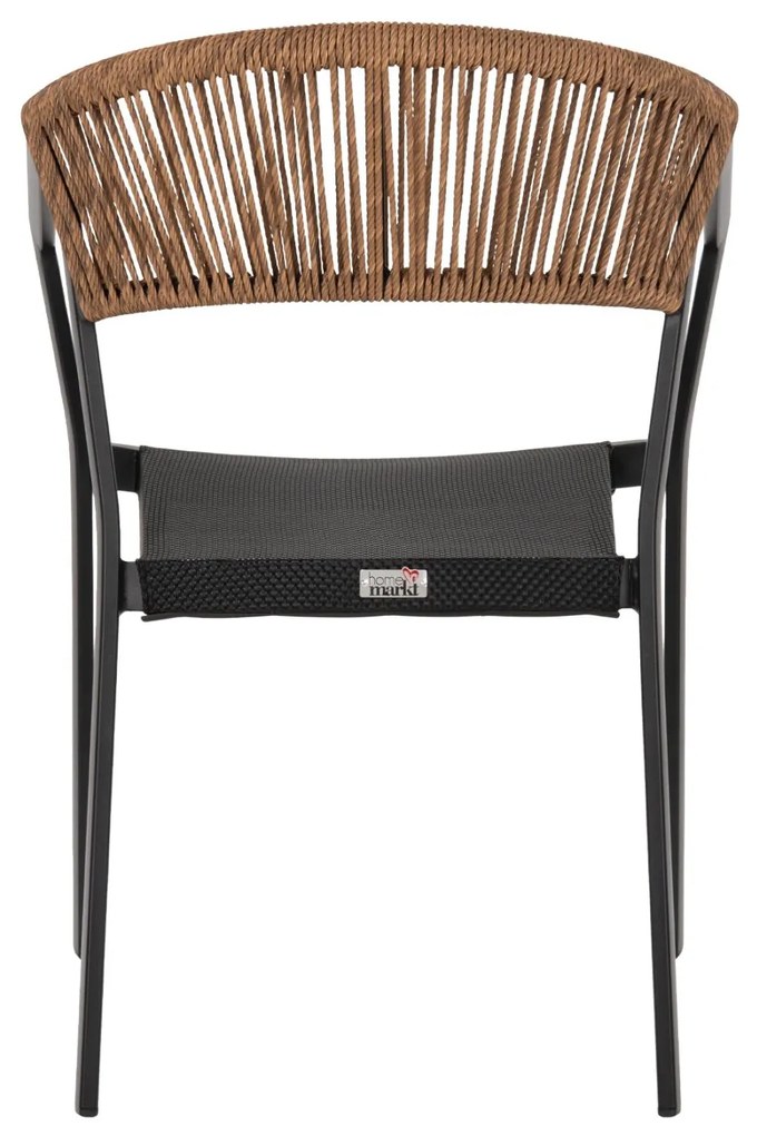 Καρέκλα - Πολυθρόνα MIRI C5891.05 Αλουμινίου Σκελετός - Textline Μαύρο και Rattan Μπέζ 57,5x59x81,5Y εκ. 57.5x59x81.5 εκ.