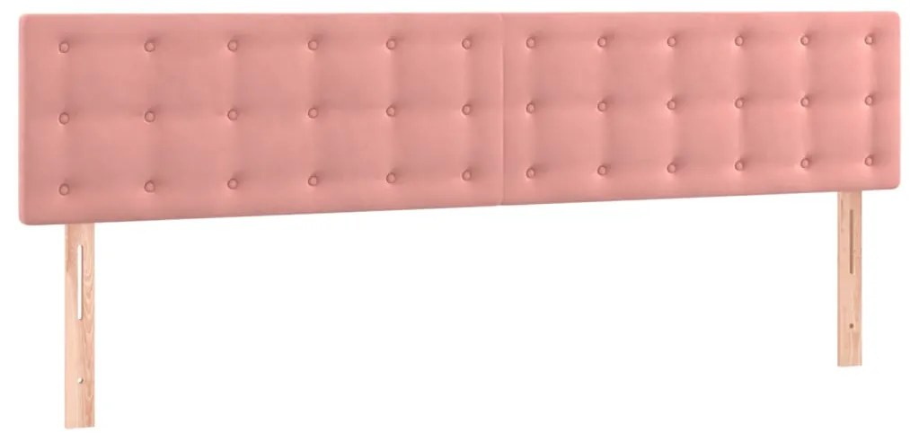 vidaXL Κρεβάτι Boxspring με Στρώμα Ροζ 160x200 εκ. Βελούδινο