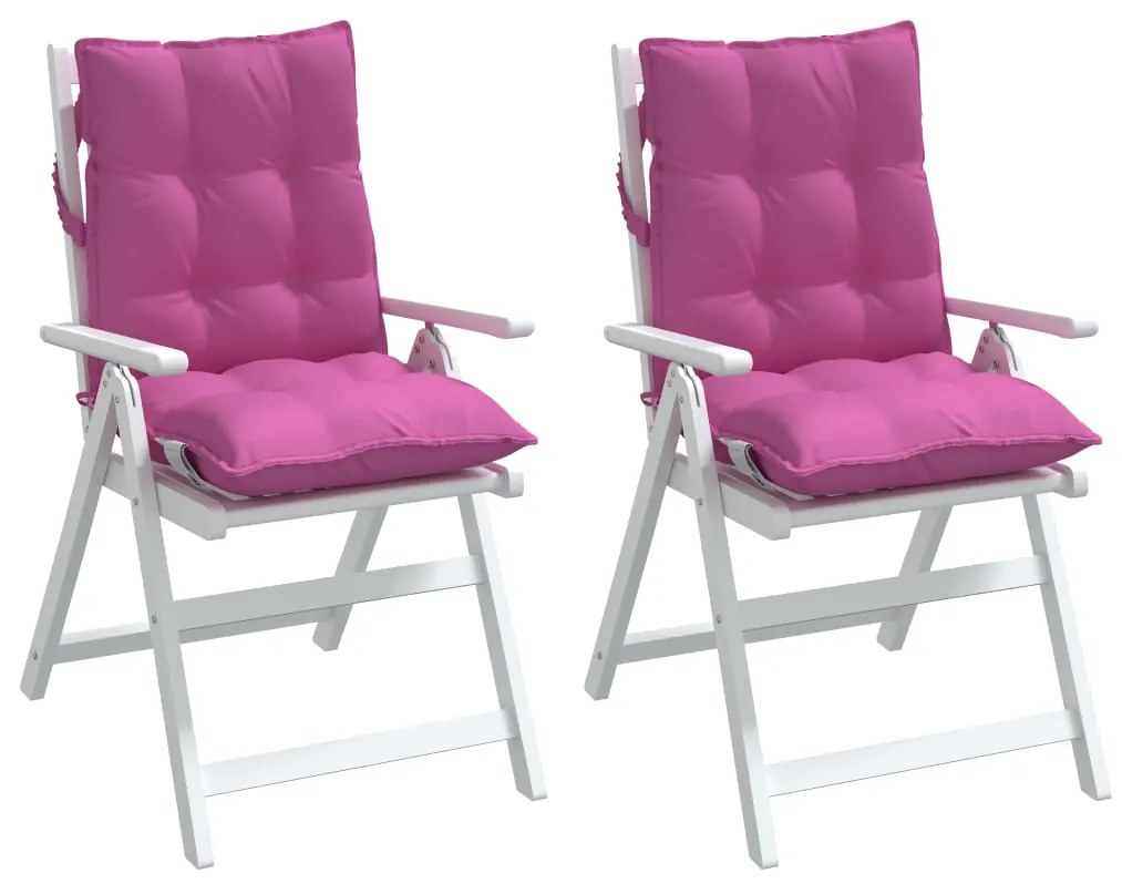 vidaXL Μαξιλάρια Καρέκλας Χαμηλή Πλάτη 2 τεμ. Ροζ Ύφασμα Oxford
