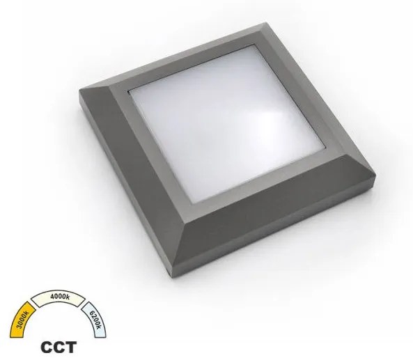 Απλίκα Φωτιστικό Τοίχου LED 4W ΙΡ65 3CCT 12,5x12,5cm Lumen 3-97068 Γκρι