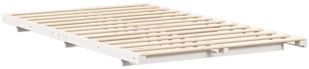 vidaXL Κρεβάτι δαπέδου Λευκό 120 x 200 cm Μασίφ ξύλο πεύκου