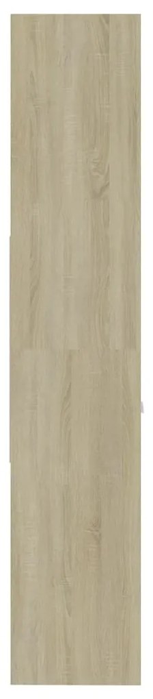 vidaXL Βιβλιοθήκη Λευκό/Sonoma Δρυς 60 x 35 x 180 εκ. από Μοριοσανίδα