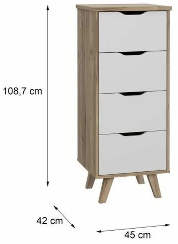 Σιφονιέρα Vankka Eik 45 x 42 x 108 cm 45 x 108,7 x 42 cm
