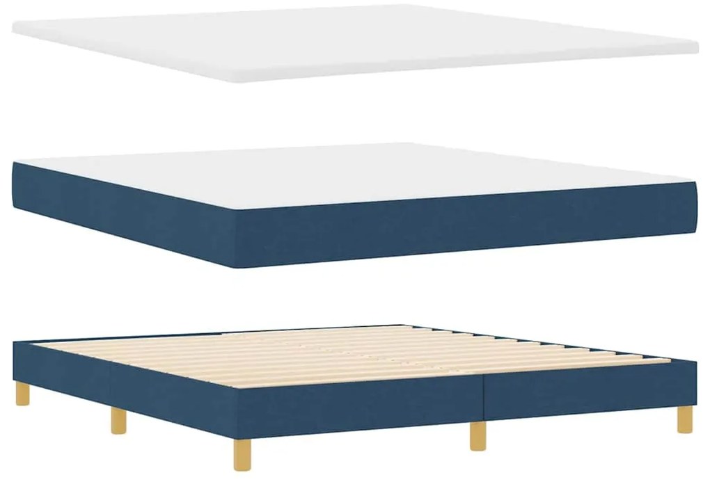 vidaXL Κρεβάτι με Ελατήρια με στρώμα Μπλε 180 x 200 cm ύφασμα