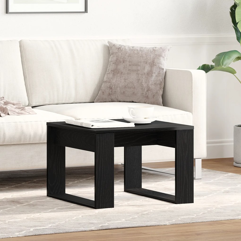 vidaXL Μαύρο Τραπεζάκι Δρυός - 50x50x35 εκ., Φτιαγμένο από Τεχνικό Ξύλο