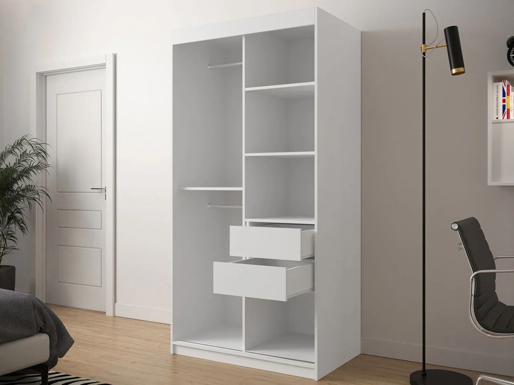 Ντουλάπα συρόμενη Jodelka-Leuko-Mauro-Μήκος: 100 εκ.