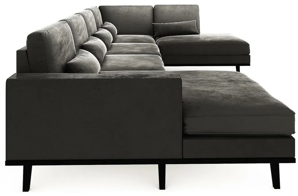 Γωνιακός Καναπές Seattle K101, Γκρι, 351x202x85cm, Πόδια: Ξύλο, Ξύλο: Πεύκο | Epipla1.gr