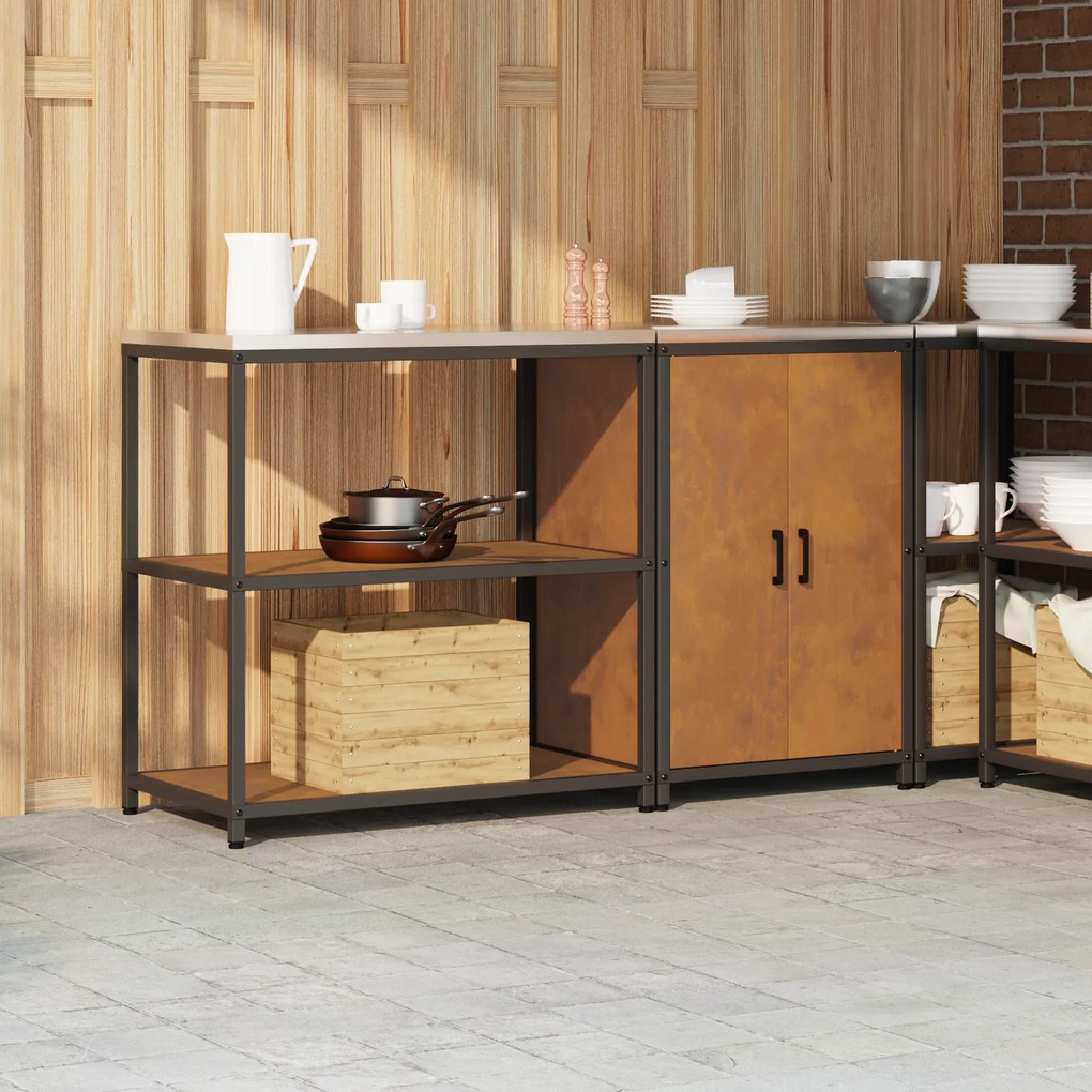 vidaXL Σετ Αποθήκευσης Κουζίνας 2 pcs Σκ rusty 150 x 50 x 92 εκ.