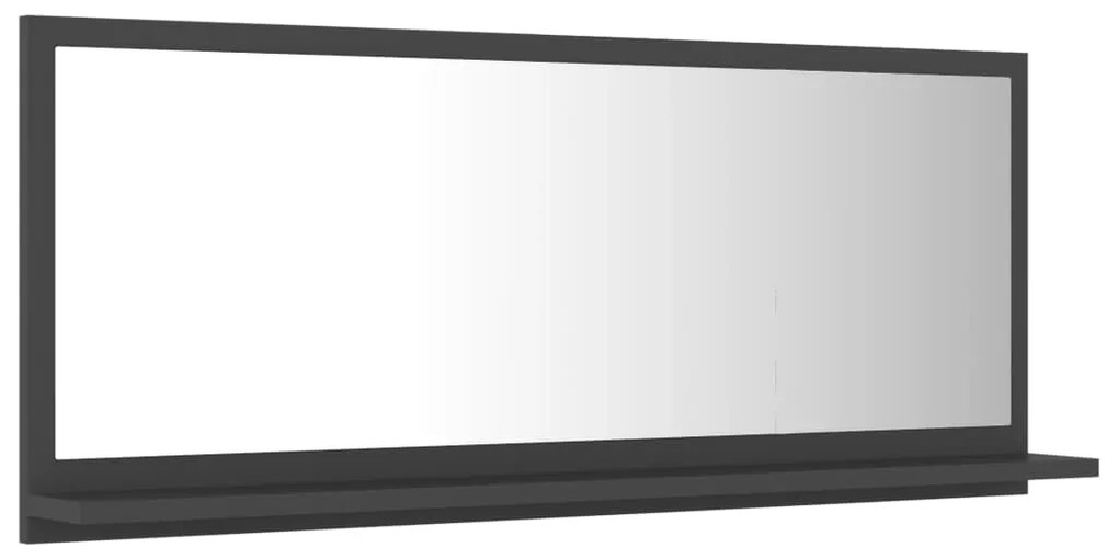 vidaXL Καθρέφτης Μπάνιου Γκρι 90 x 10,5 x 37 εκ. Μοριοσανίδα