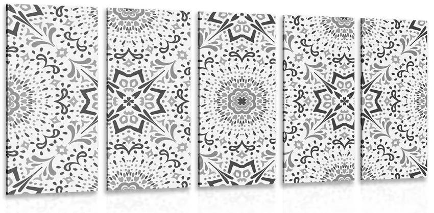 Εικόνα 5 τμημάτων μοναδικό έθνικ μοτίβο σε ασπρόμαυρο - 100x50