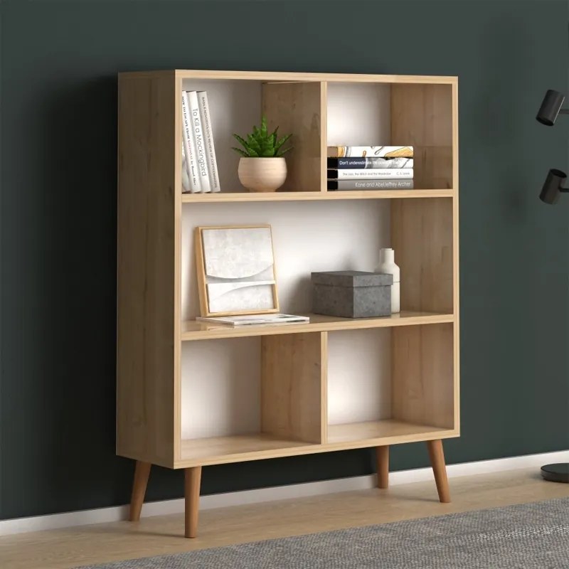 Βιβλιοθήκη μελαμίνης Cube Megapap χρώμα oak 80x24x100εκ. - GP022-0069,2 - GP022-0069,2