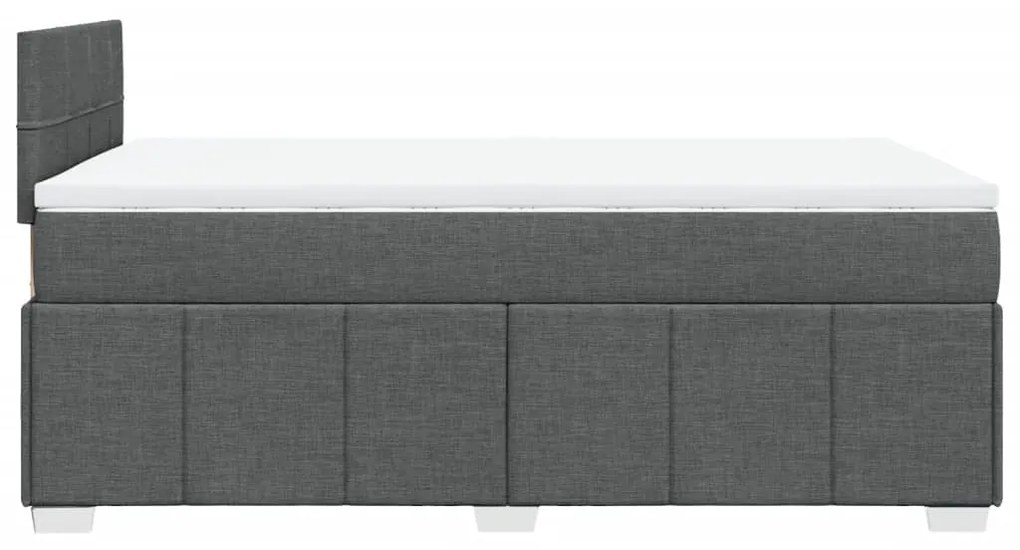 ΚΡΕΒΑΤΙ BOXSPRING ΜΕ ΣΤΡΩΜΑ ΣΚΟΥΡΟ ΓΚΡΙ 120X190 ΕΚ ΥΦΑΣΜΑΤΙΝΟ 3287008