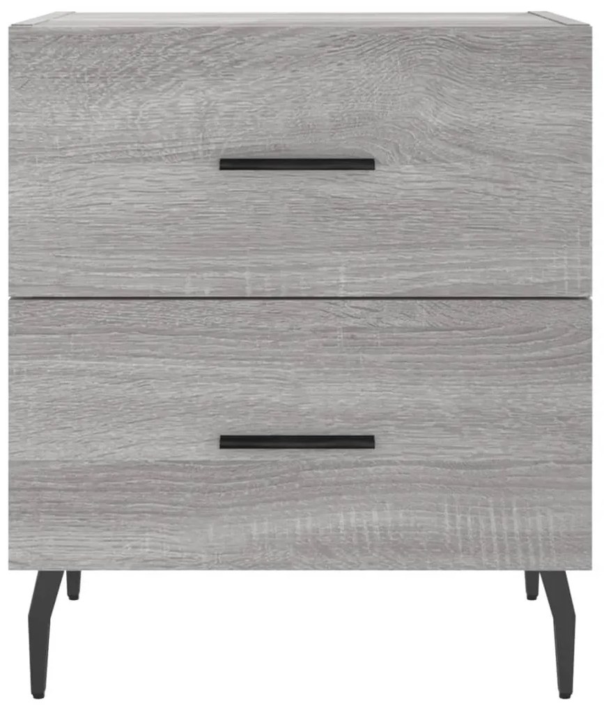 vidaXL Κομοδίνα 2 τεμ. Γκρι Sonoma 40 x 35 x 47,5 εκ. Επεξεργ. Ξύλο