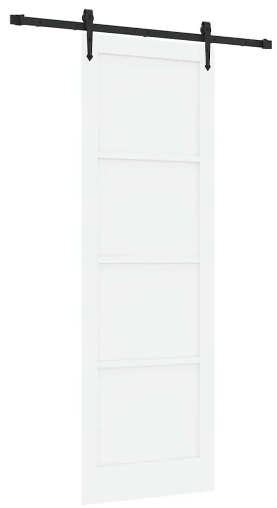 vidaXL Συρόμενη Πόρτα Χειροκίνητος Λευκό 78 x 232 cm Μασίφ ξύλο πεύκου