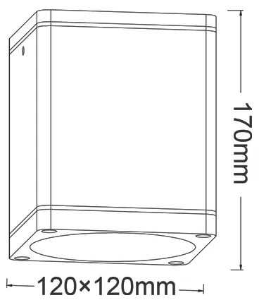 E27 PAR30 SQUARE CEILING LUMINAIRE 230V AC DARK GREY IP65 MAX.35W - LG2402E27G - LG2402E27G