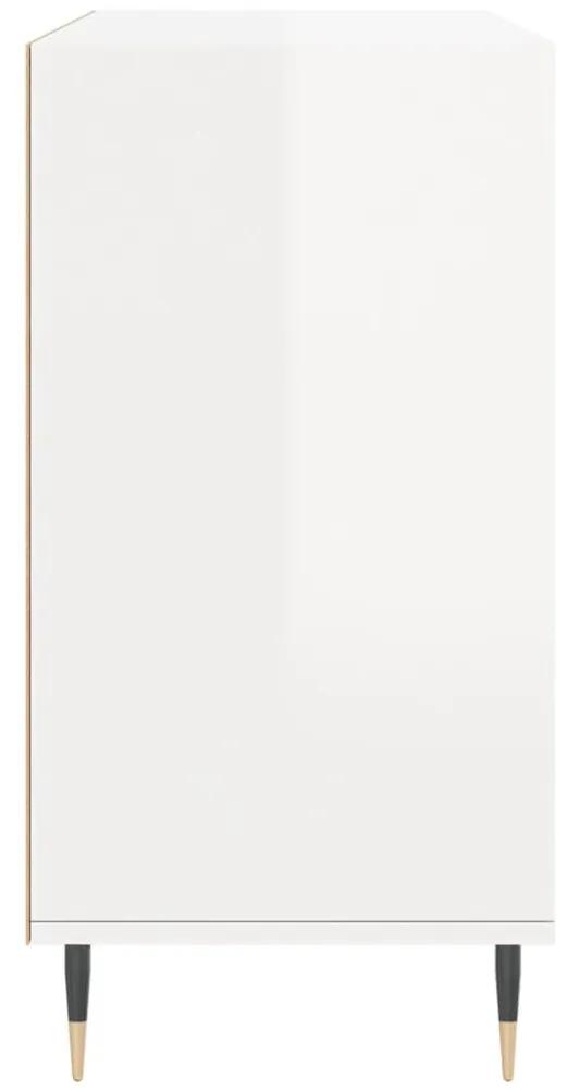 vidaXL Ραφιέρα Γυαλιστερή Λευκή 103,5 x 35 x 70εκ. από Επεξεργ. Ξύλο
