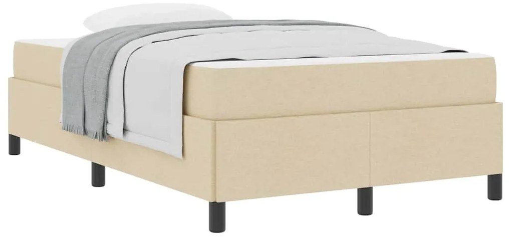 vidaXL Κρεβάτι με ελατήρια Κρέμα και Μαύρο 120 x 200 cm