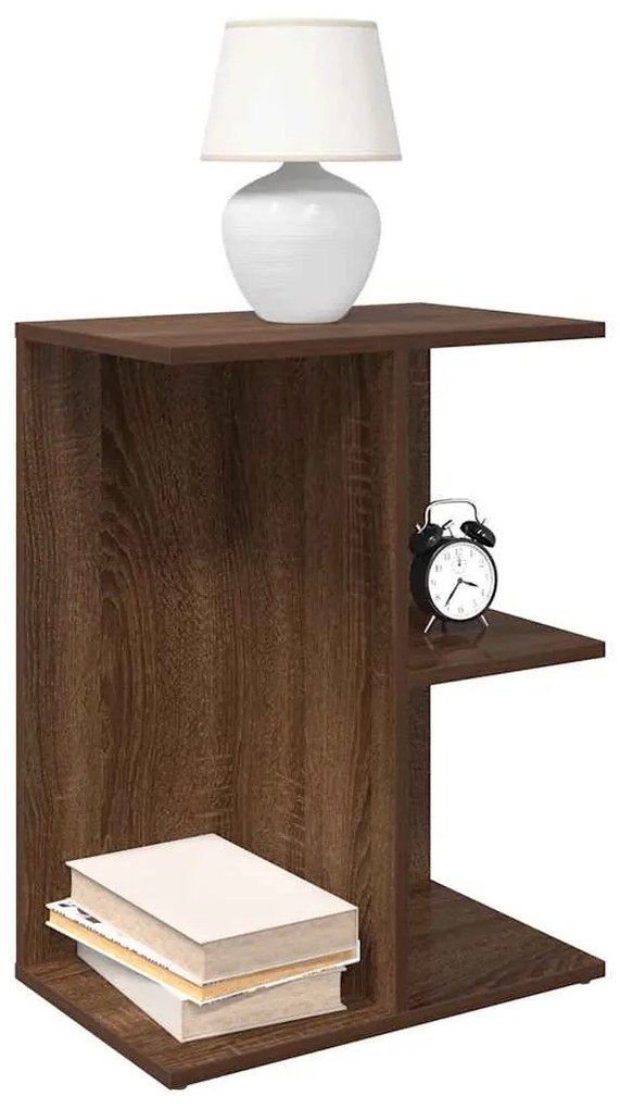 Κομοδίνα 2 τεμ. Καφέ Δρυς 46,5x29x61 εκ. από Επεξεργασμένο Ξύλο