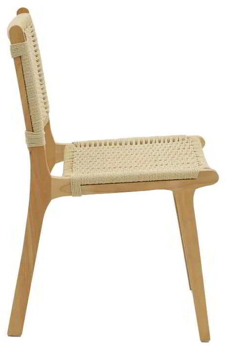 Καρέκλα Julien pakoworld rubberwood φυσικό-έδρα φυσικό σχοινί 61x54x85εκ
