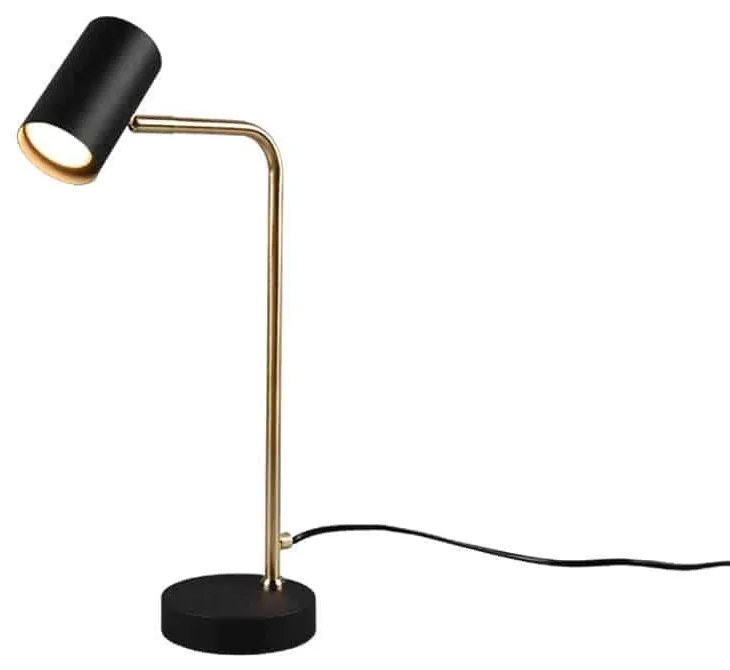 Φωτιστικό Επιτραπέζιο Marley 512400108 1xGU10 5W 12x25x45cm Black-Brass Mat Trio Lighting Μέταλλο