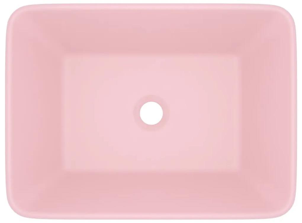 Νιπτήρας Πολυτελής Ροζ Ματ 41 x 30 x 12 εκ. Κεραμικός - Ροζ