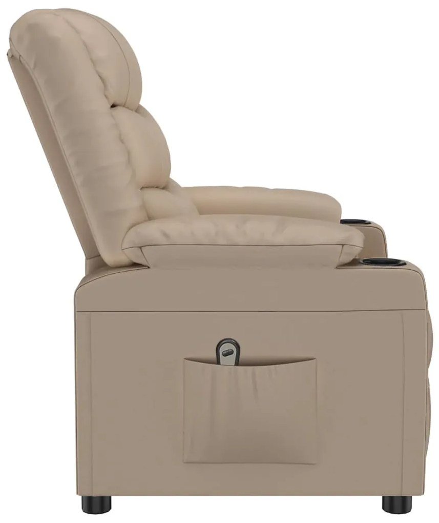 vidaXL Πολυθρόνα Ανακλινόμενη Ηλεκτρική Καπουτσίνο από Συνθετικό Δέρμα