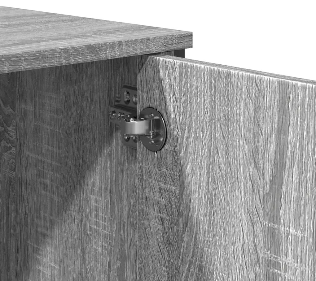 vidaXL Ντουλάπι Γκρι Sonoma 79,5x35,5x137,5 εκ. Επεξεργασμένο Ξύλο