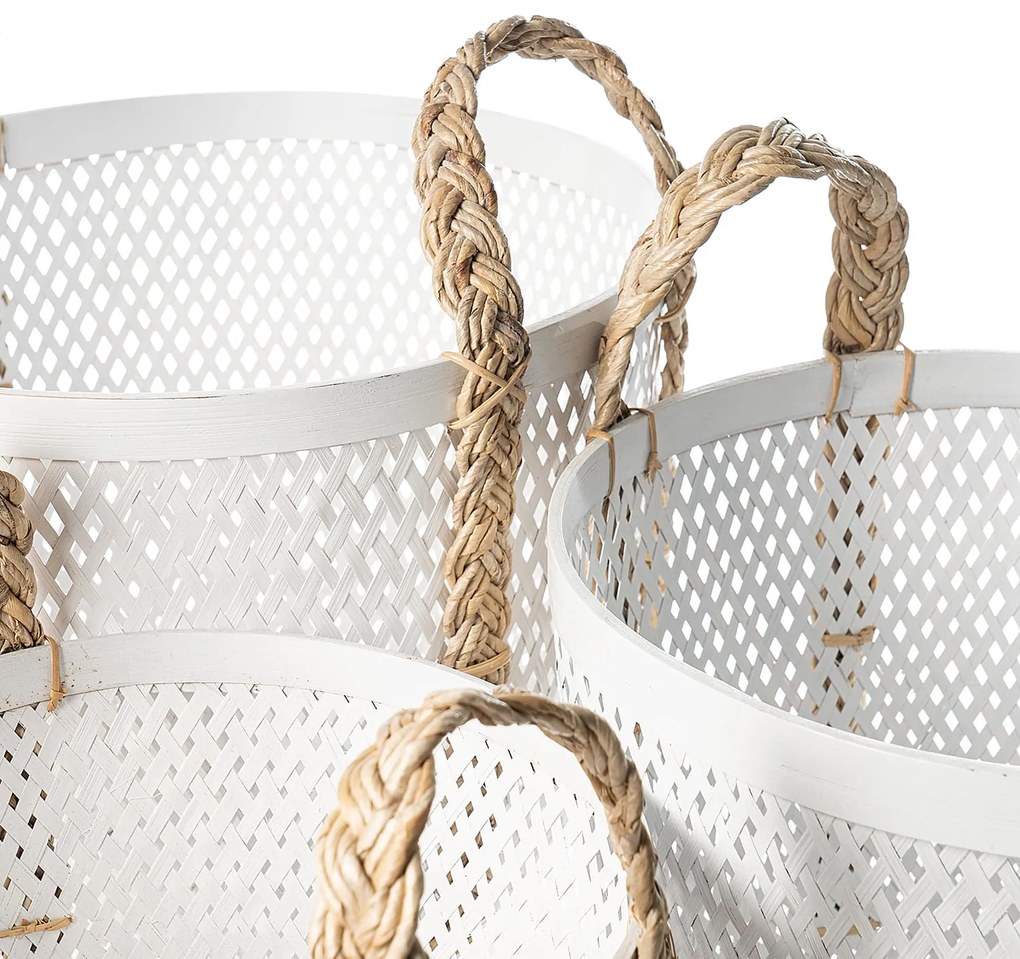 Basket S Line με χερούλια και καπάκι, με μοτίβο, Large S2225-0091