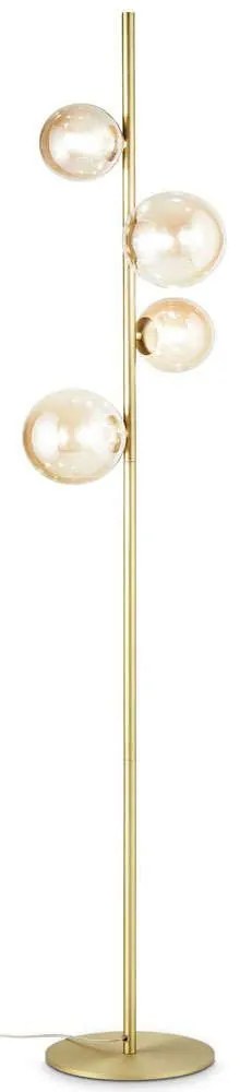 Φωτιστικό Δαπέδου Perlage 317816 32x29,5x164cm 4xG9 15W Brass-Amber Ideal Lux