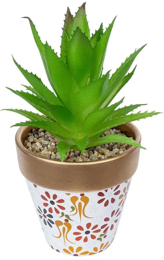 Τεχνητό Φυτό Σε Κασπώ Aloe 21044 Φ12x16cm Multi GloboStar Clay,Polyethylene