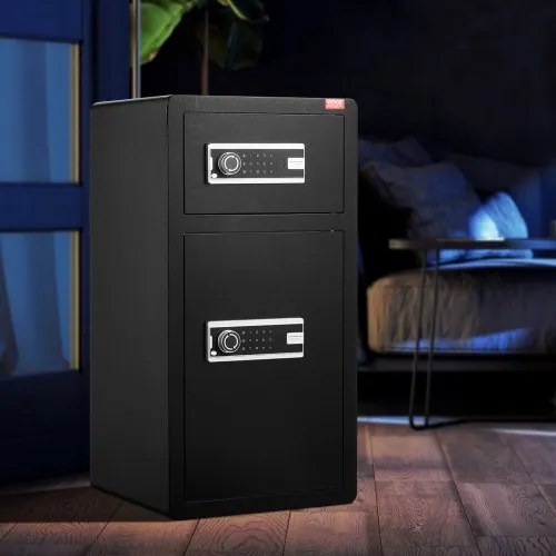 VEVOR Double Door 5.5 cu.ft Safe Box with Key Lock Password Cabinet Black