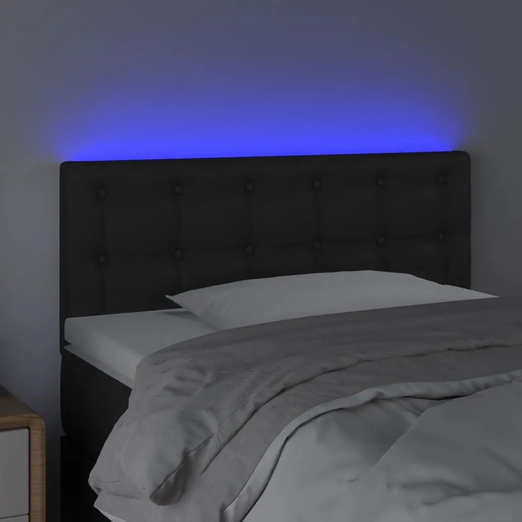 Κεφαλάρι Κρεβατιού LED Μαύρο 100x5x78/88 εκ. Συνθετ. Δέρμα 3121696