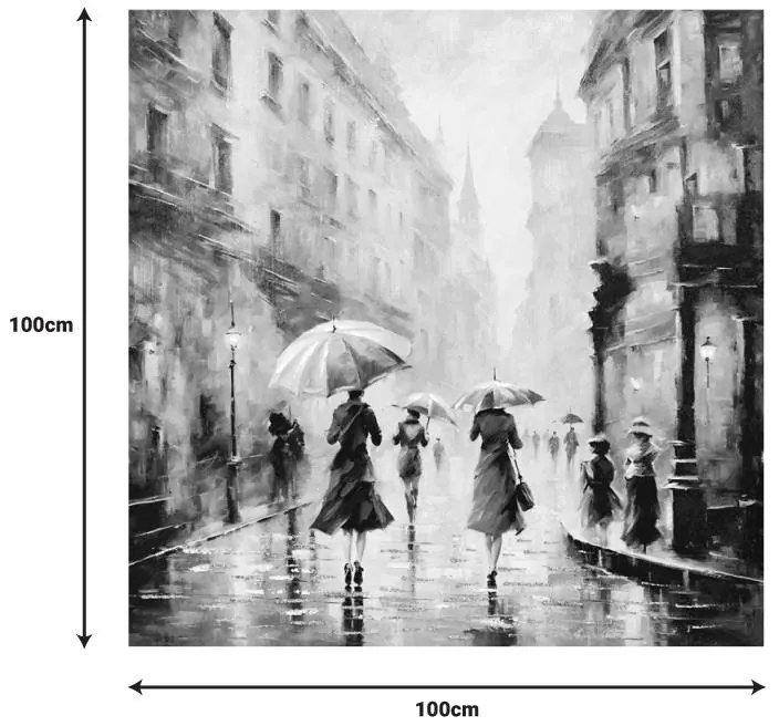Πίνακας σε καμβά Nightdream II Inart 100x3x100εκ 100x3x100 εκ.