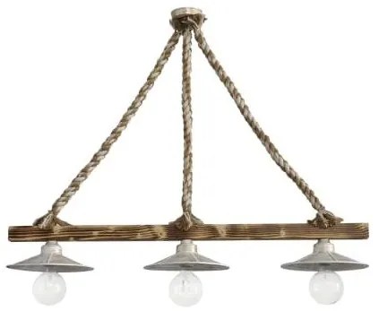 Κρεμαστό Φωτιστικό Οροφής MIX-150 RAGA 3L MIX-ROPE WH-BR 31-1129 Heronia-31-1129-Μπρονζέ 31-1129
