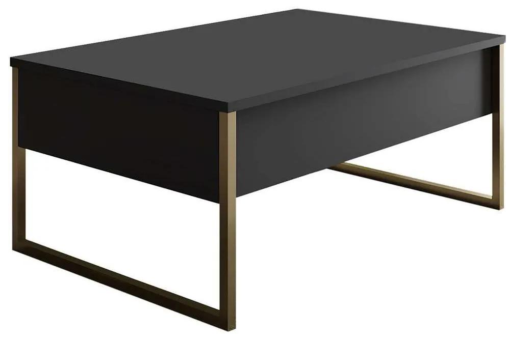 Τραπέζι Σαλονιού Luxe 618BLY1121 90x60x40cm Anthracite-Gold