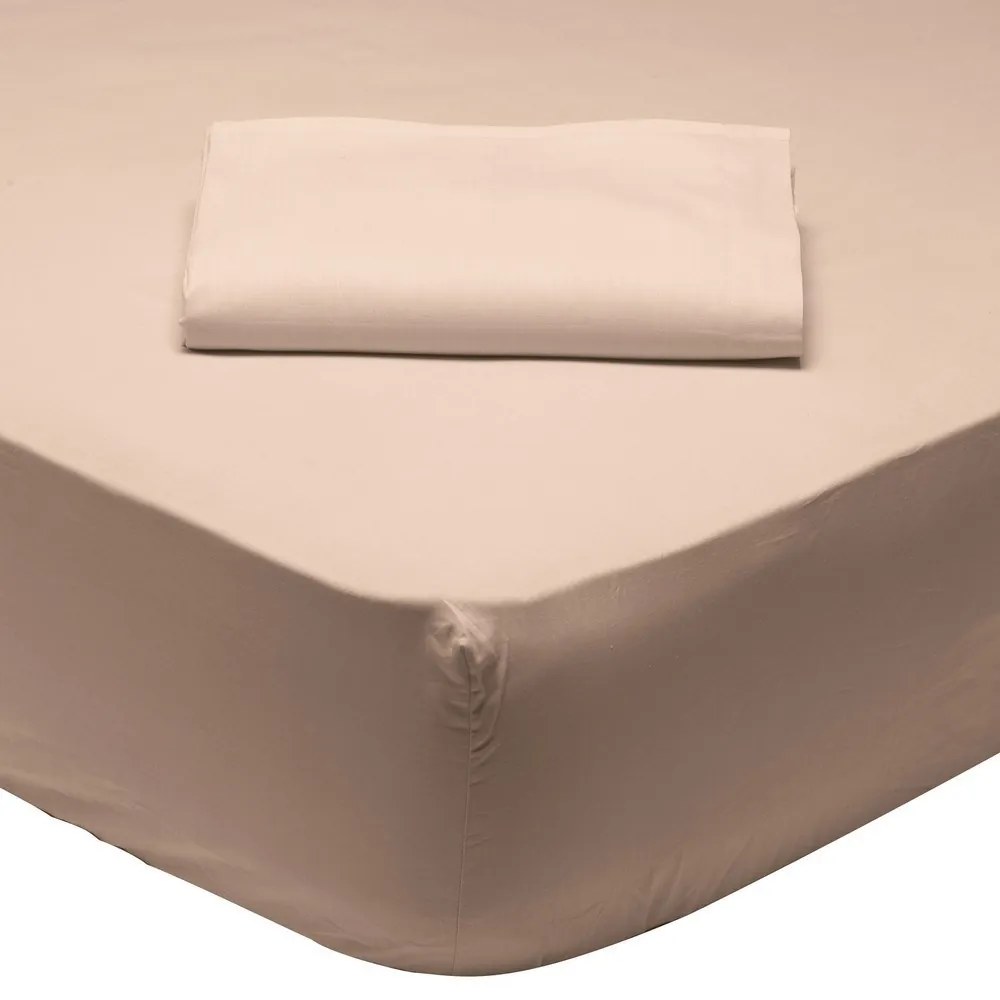 Σεντόνι 1002 Με Λάστιχο Beige Das Home King Size 180x235cm 100% Βαμβάκι