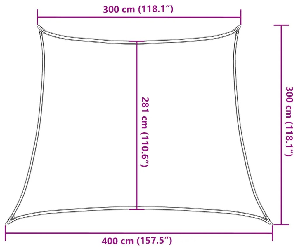 311104  SUNSHADE SAIL 160 G/M² ANTHRACITE 3/4X3 M HDPE 311104