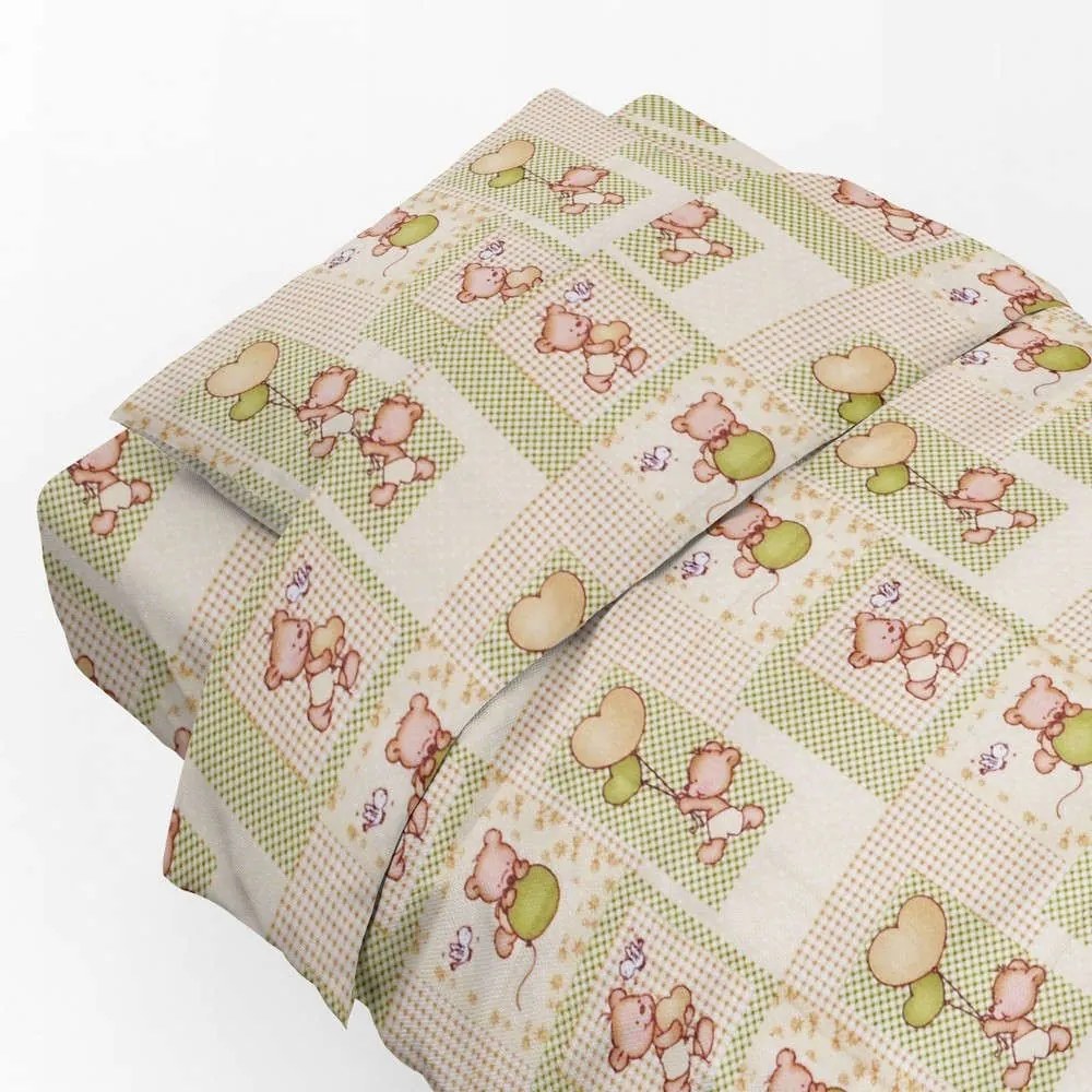 Μαξιλαροθήκη Παιδική Εμπριμέ Baloon 76 Beige DimCol 50Χ70 50x70cm 100% Cotton Flannel